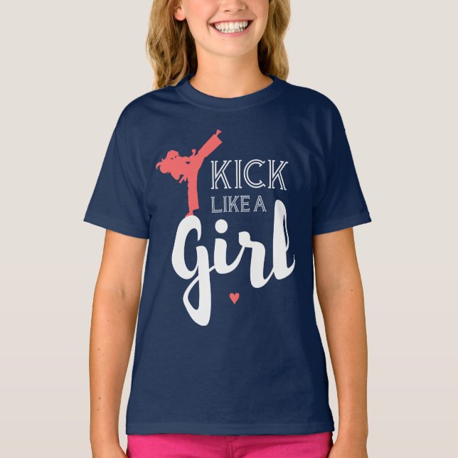 Kick som en tjej t-shirt (Framsida)