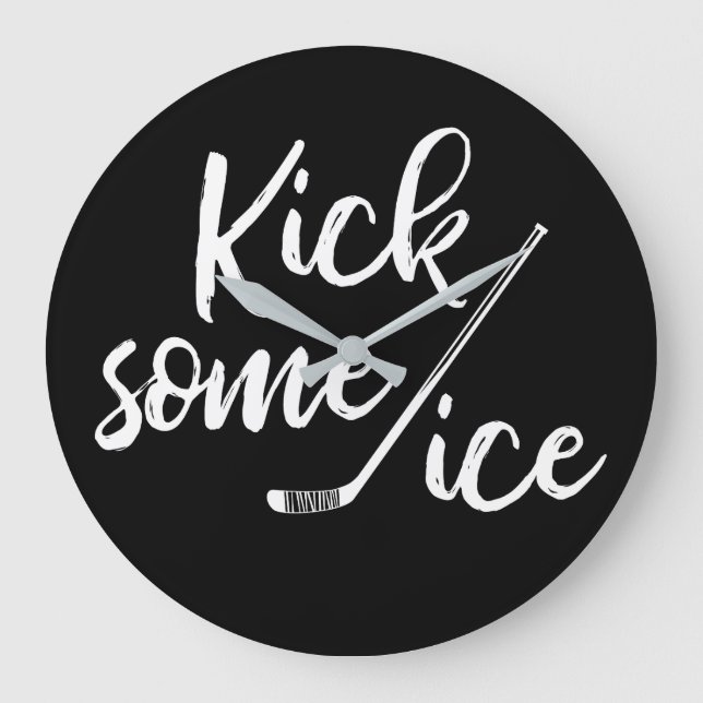 Kick some Ice Hockey Quote Stor Klocka (Framsida)