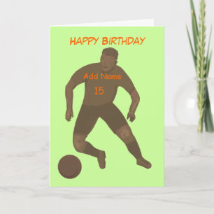 Kick that Boll Birday Card add age & namn front fr Kort