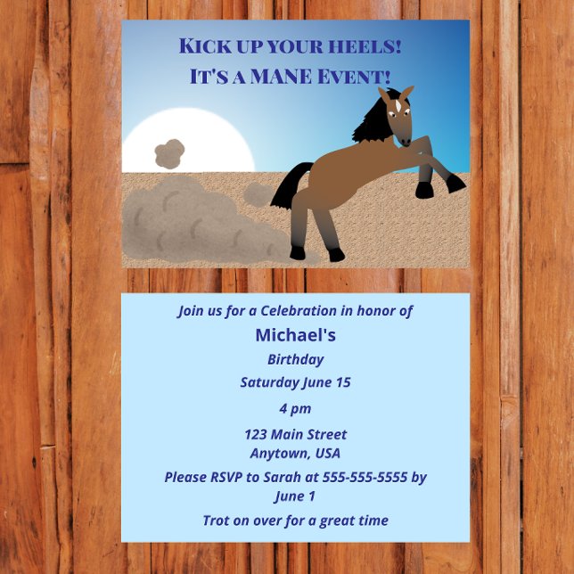 Kick up your heels, it's a mane event inbjudningar (Skapare uppladdad)