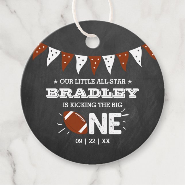 Kicka Big One | Fotboll 1:a födelsedag Gåvor Etiketter (Framsida)