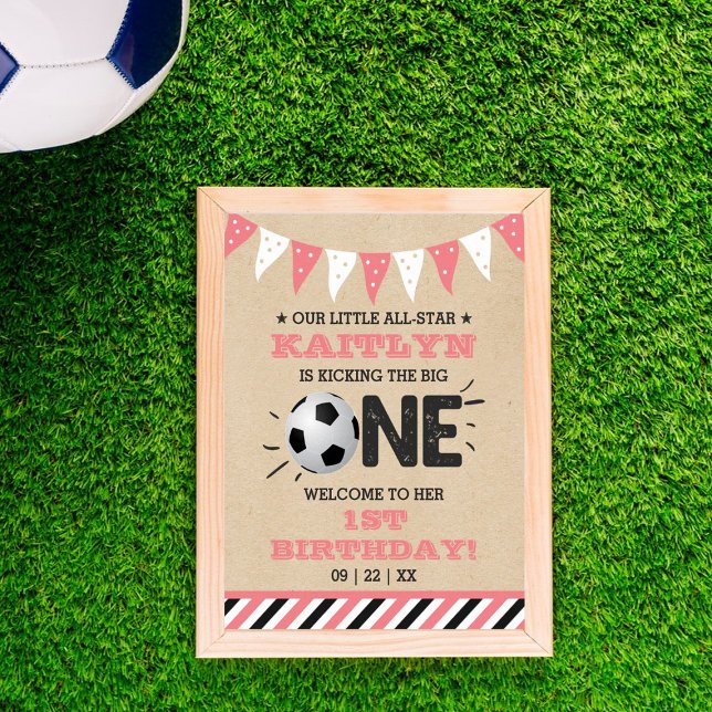 Kicka Big One | Fotboll 1:a födelsedag Välkommen Poster (Skapare uppladdad)