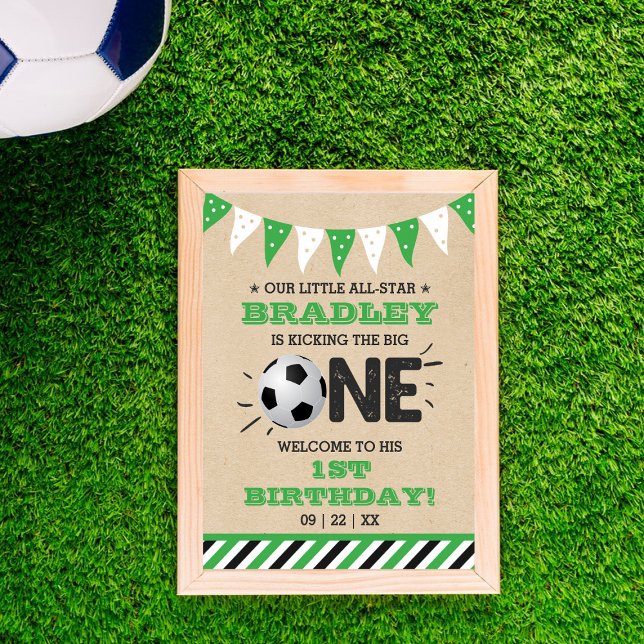 Kicka Big One | Fotboll 1:a födelsedag Välkommen Poster (Skapare uppladdad)