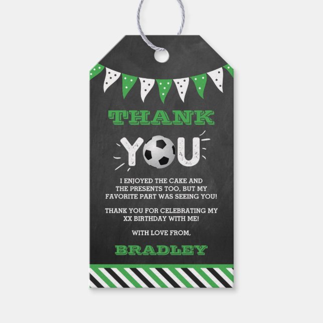 Kicka Big One | Fotboll 1 födelsedag Presentetikett (Framsidan)