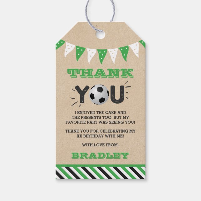 Kicka Big One | Fotboll 1 födelsedag Presentetikett (Framsidan)