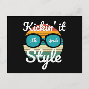 Kicka den 5:e Klass Stil Back to school Student Vykort