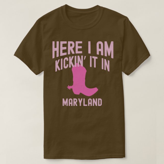 Kicka den i Maryland Cowgirl Western Rodeo Boots T Shirt (Design framsida)