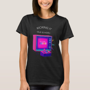 Kicka IT-spel i Old school Retro 7 T Shirt