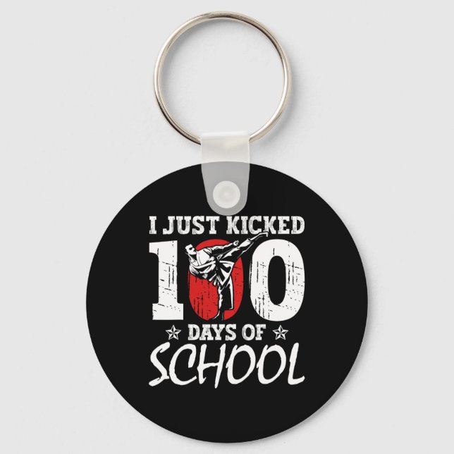 Kickade 100 dagar av martialkonst i skolan Karate Nyckelring (Framsida)