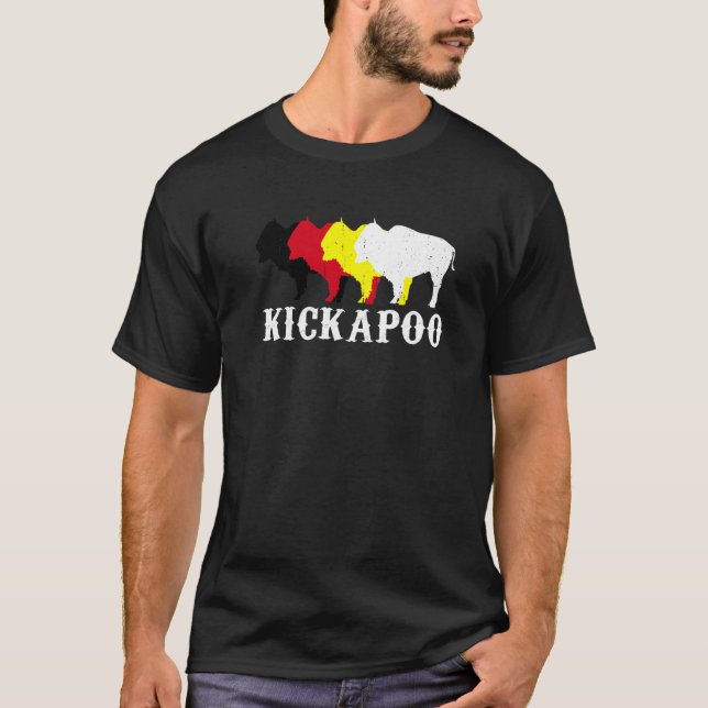 Kickapoo Tribe Nation Infödda mexikanska indianska T Shirt (Framsida)