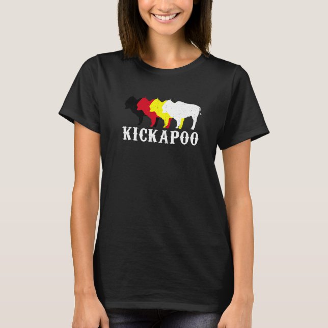 Kickapoo Tribe Nation Infödda mexikanska indianska T Shirt (Framsida)