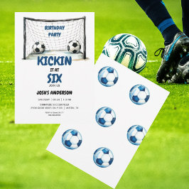 Kickar det på Six 6:e fotbollsfödelsedagsfest II Inbjudningar