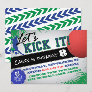 Kickball Boy Sports Birthday Inbjudningar