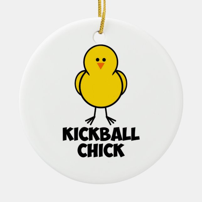 Kickball chick julgransprydnad keramik (Framsidan)
