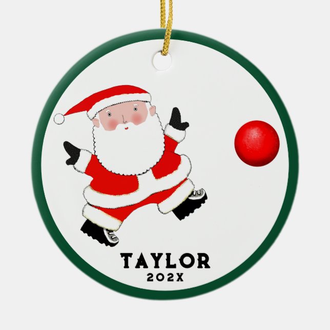 Kickball-jul 2023, utbytbar julgransprydnad keramik (Framsidan)