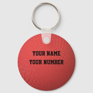 Kickball Keychain ID-Märkre DITT NAMN & nummer Nyckelring