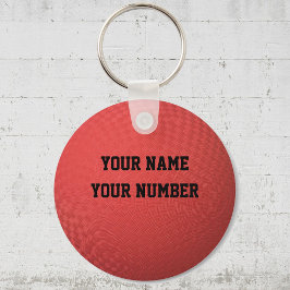 Kickball Keychain ID-Märkre DITT NAMN & nummer Nyckelring
