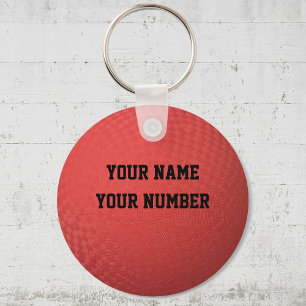 Kickball Keychain ID-Märkre DITT NAMN & nummer Nyckelring