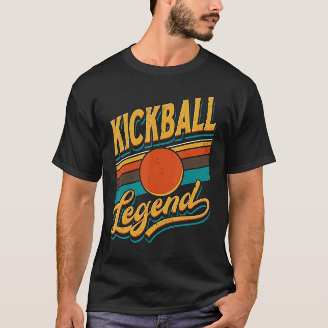 Kickball Legend Retro Kick Boll Player T Shirt (Framsida)