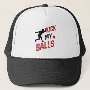 Kickball Pitcher Funny Kick My Bollar Keps