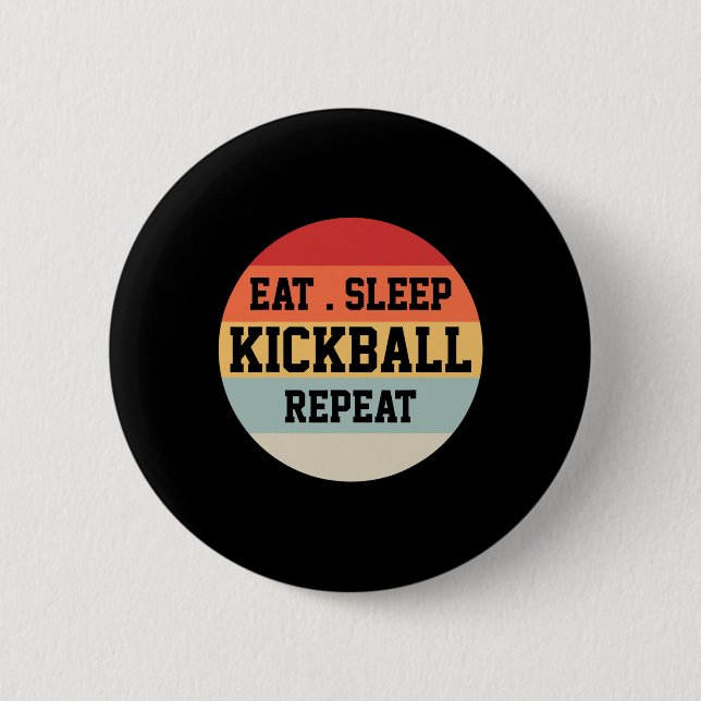Kickball Player Retro Funny Gift Knapp (Framsida)