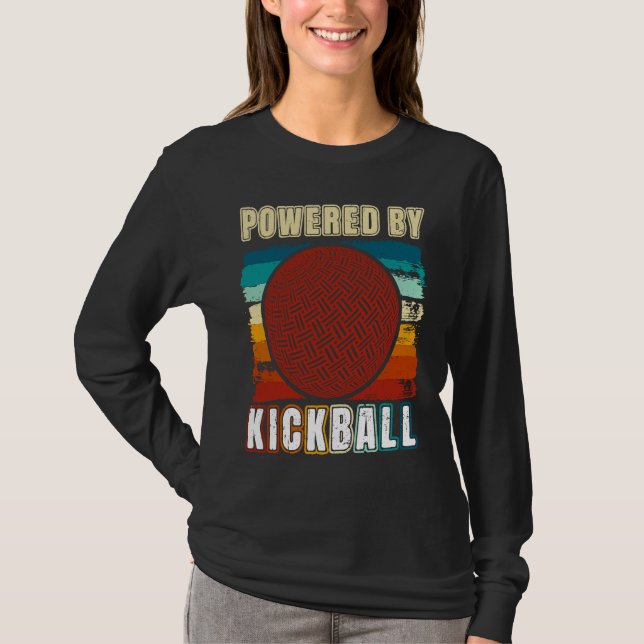 Kickball Player Retro Powered By Kickball Kickball T Shirt (Framsida)