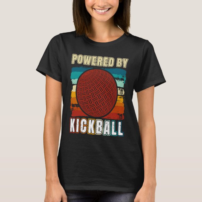 Kickball Player Retro Powered By Kickball Kickball T Shirt (Framsida)