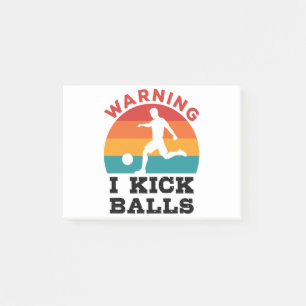 Kickball Warning I Kick Bollar Post-it Block