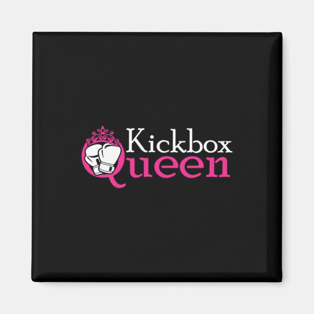 Kickbox Drottning Är Kickboxande Flicka Är Kvinna  Magnet (Framsidan)