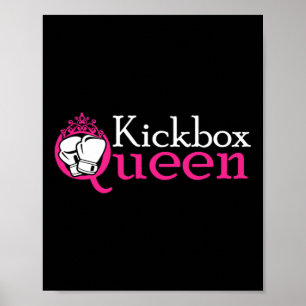 Kickbox Drottning Är Kickboxande Flicka Är Kvinna Poster