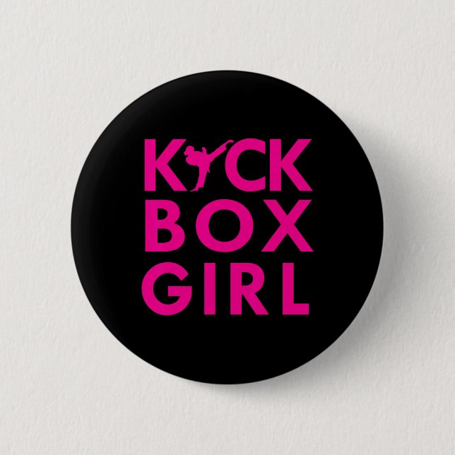 Kickbox Flicka Karate Kickboxning Kampsport  Knapp (Framsida)
