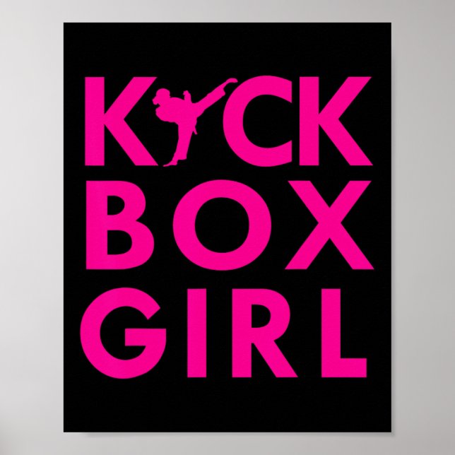 Kickbox Flicka Karate Kickboxning Kampsport  Poster (Framsidan)