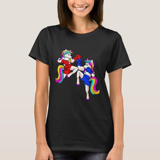 Kickboxande Enhörning Kickboxare Mma  T Shirt (Framsida)