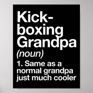 Kickboxande farfar definition rolig sport kampspor poster