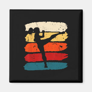 Kickboxande kvinna Kickboxare Karate Boxning Mma F Magnet