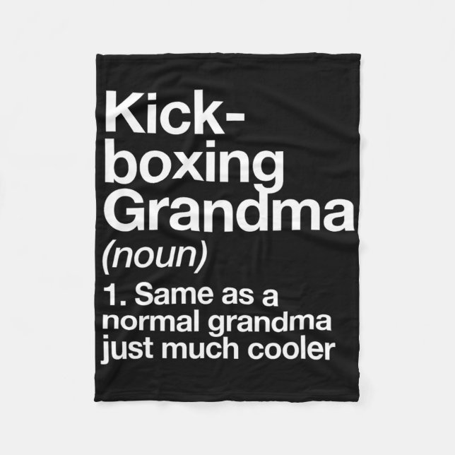 Kickboxande mormor definition rolig sport  fleecefilt (Framsidan)