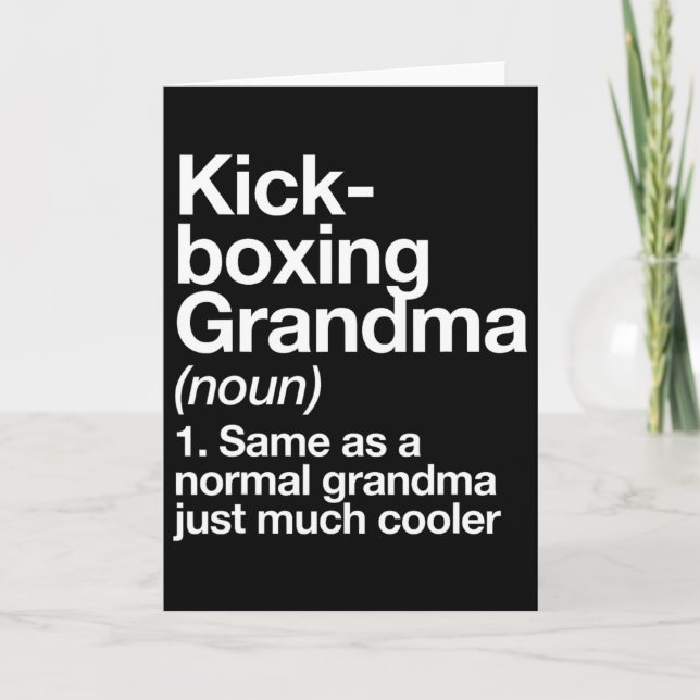 Kickboxande mormor definition rolig sport  kort (Framsida)