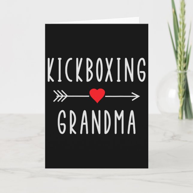Kickboxande mormor stolt kickboxande mormor kort (Framsida)