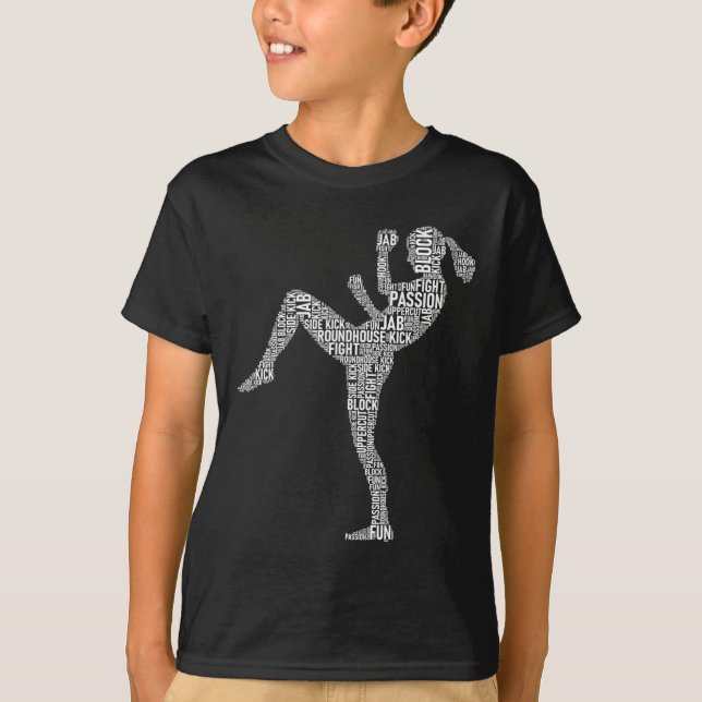 Kickboxar-typografi - Kickboxning Mixed Martial Ar T Shirt (Framsida)