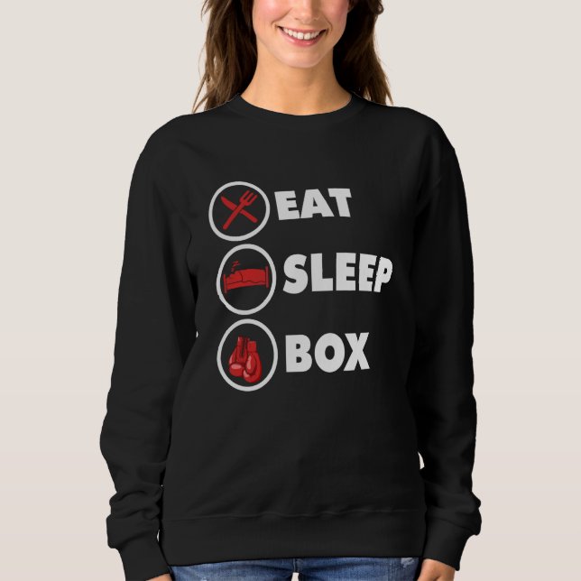 Kickboxare Ät Sova Boxa Boxning Boxare Kickboxning T Shirt (Framsida)