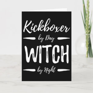Kickboxare Häxa Rolig Kickboxning Halloween Kostym Kort