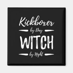 Kickboxare Häxa Rolig Kickboxning Halloween Kostym Magnet