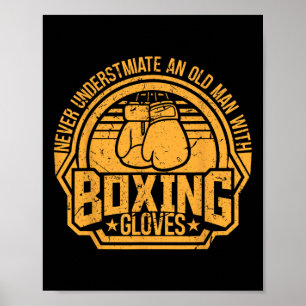 Kickboxare Kickboxning Boxare Boxning Vintage Desi Poster