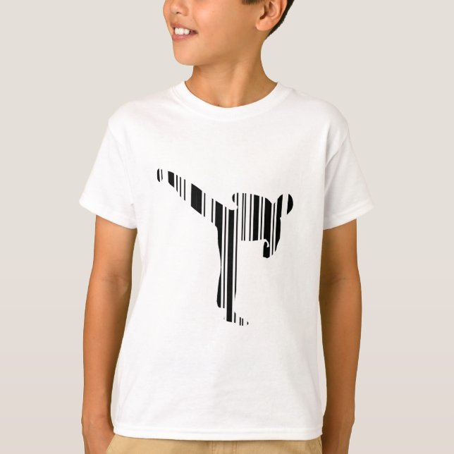 KICKBOXARE STreckKod Kickboxning Streckkodsmönster Tee (Framsida)