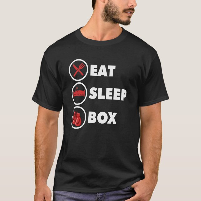 Kickboxer Eat Sleep Box Boxing Boxer Kickboxing T Shirt (Framsida)