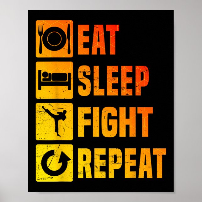 Kickboxer Herr Kickbox Kickboxning Boxning  Poster (Framsidan)