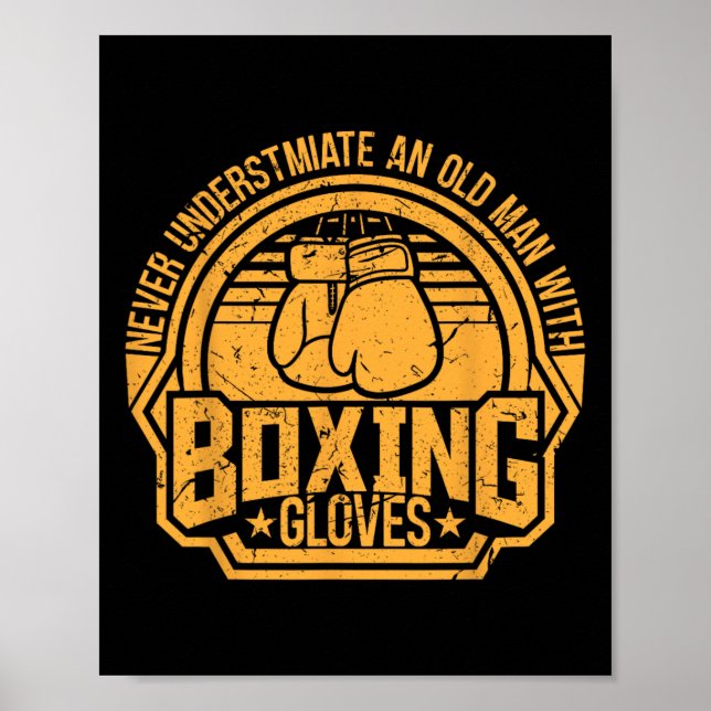 Kickboxer Kickboxing Boxer Boxing Vintage Design  Poster (Framsidan)