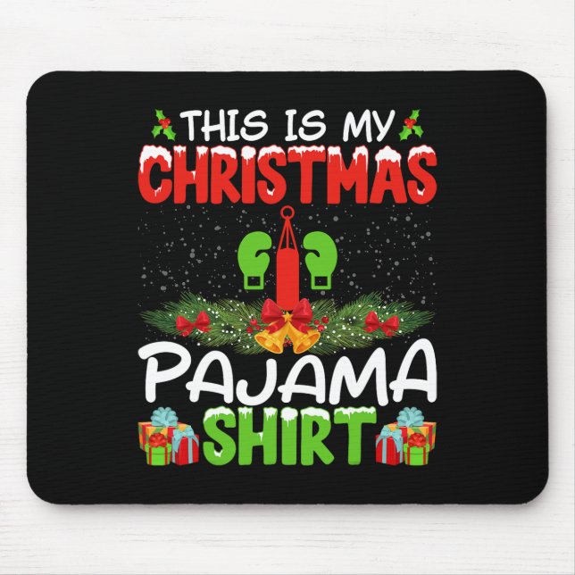 Kickboxer Kickboxing Xmas Pyjamaschakt Jul Tröja Musmatta (Framsidan)