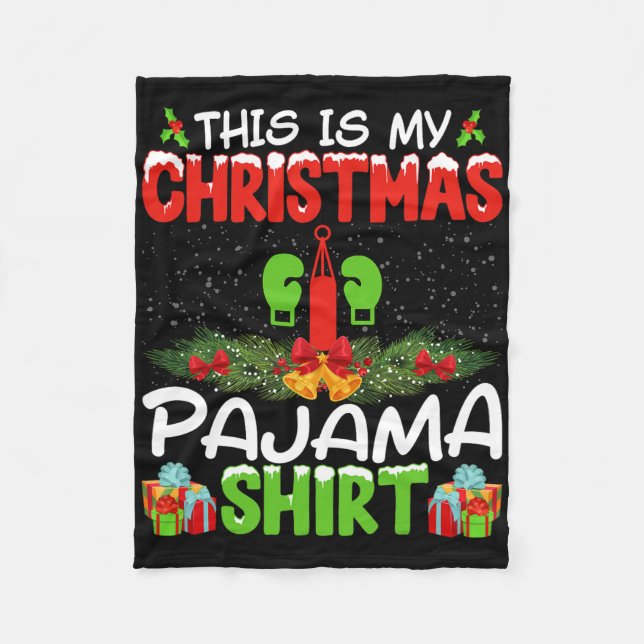 Kickboxer Kickboxing Xmas Pyjamaschaktel Jul H Fleecefilt (Framsidan)