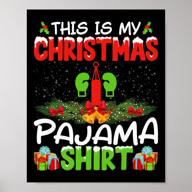Kickboxer Kickboxing Xmas Pyjamaschaktel Jul Poster (Framsidan)